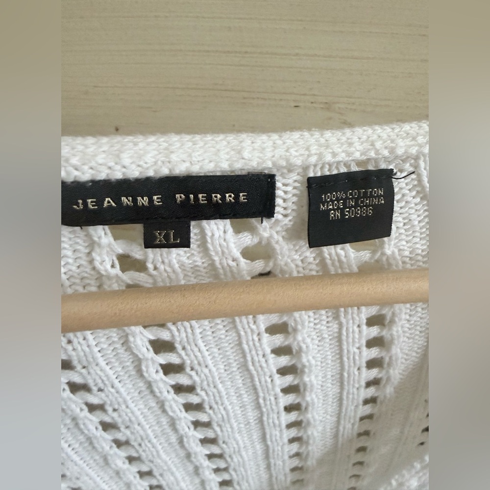 JEANNE PIERRE White V-Neck Sweater - Picture 2 of 4